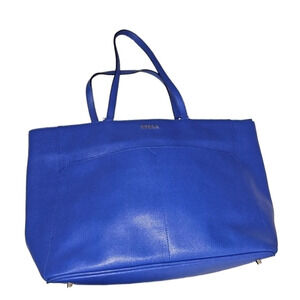 FURLA  leather Tote Handbag Purse Blue